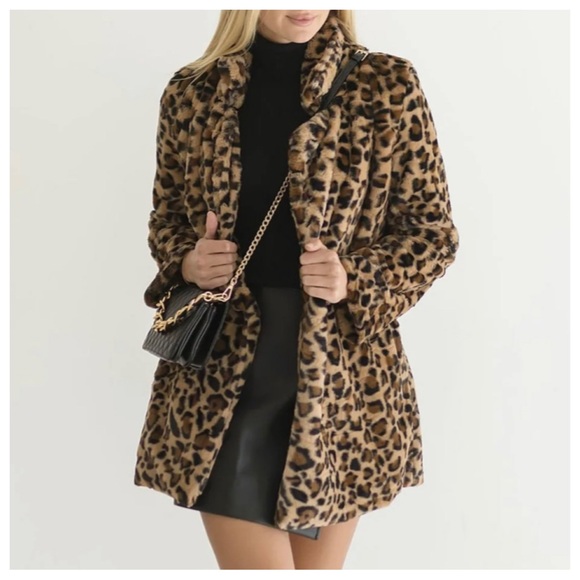 78 Fabulous Faux Fur Lined Leopard Print Jacket - Picture 3 of 5